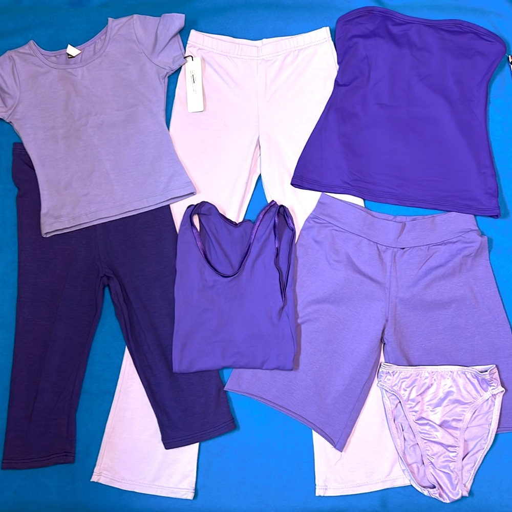 Purple 6 Pc Bundle Girls Active Dancewear L (12-14) New